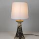 Pair of Bouffioulx sandstone candle lamps signed Dubois - 1970s