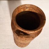 Vase bougeoir en grès signé