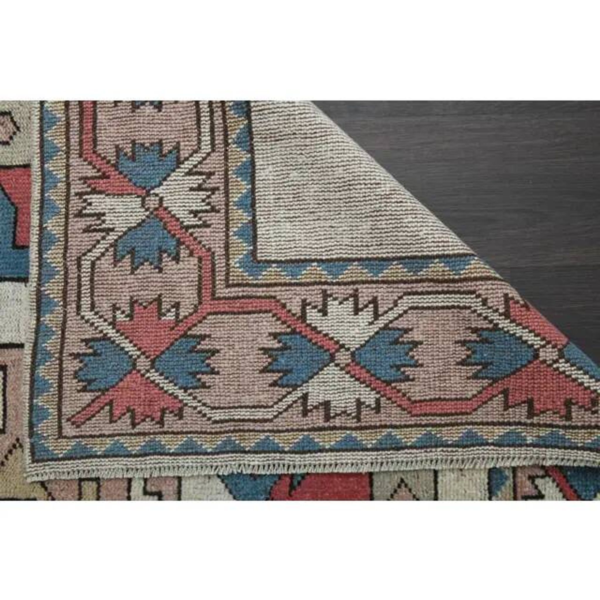 Vintage Turkish Oushak Handmade Wool Cotton Red Area Rug 150x218