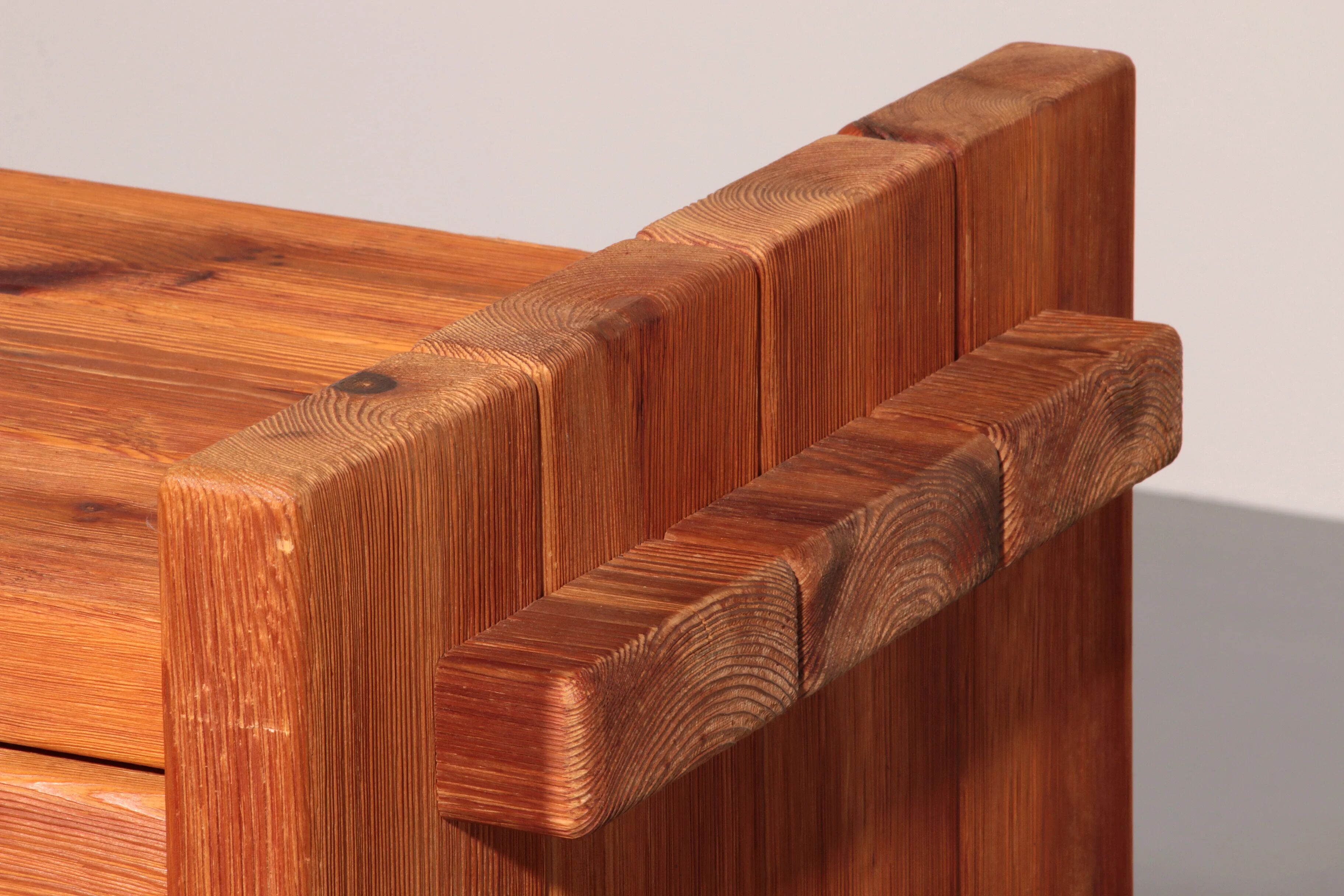 Scandinavian Brutalist pine cabinet by Hans Frydendal