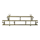 Vintage Wall Coat Rack Brass 7 Foldable Hooks #D748