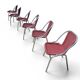 6 x red aluminium indoor/outdoor chair with synthetic weave (wicker/rattan look) 1980s