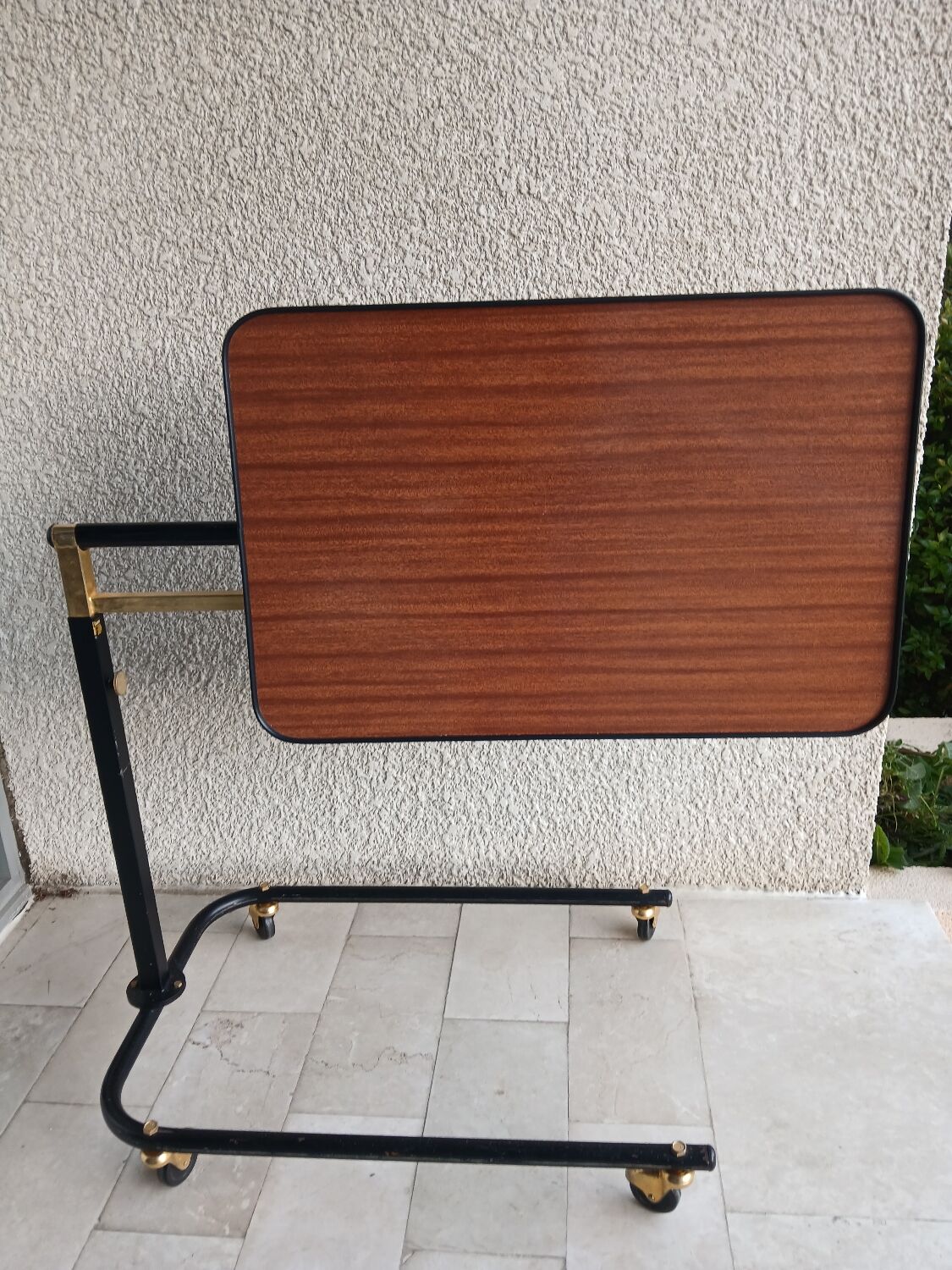 Adjustable rolling table in formica – Italian design by Damato – 1970s