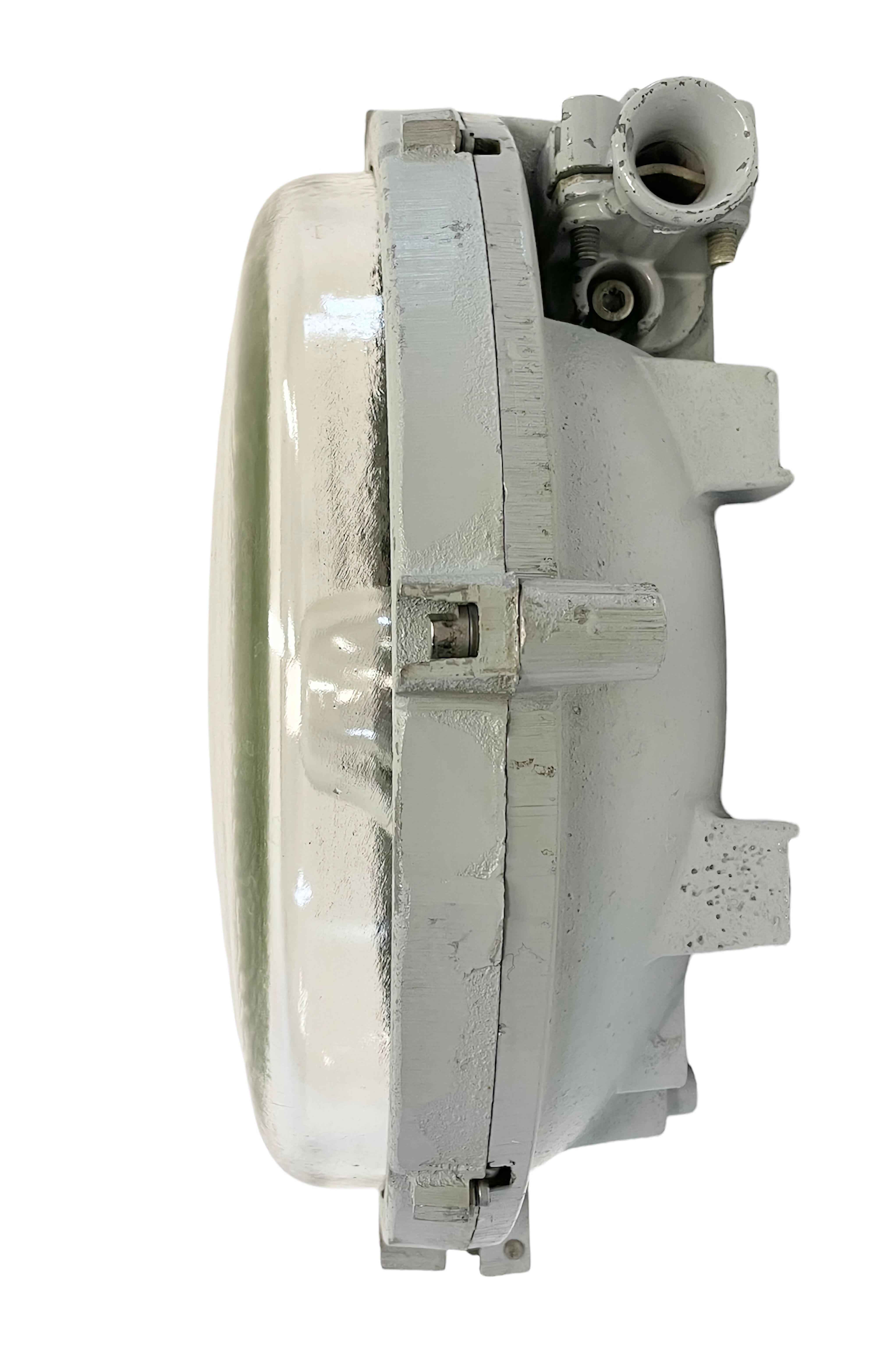 Grey Industrial Cast Aluminium Wall or Ceiling Light from Elektrosvit, 1970s