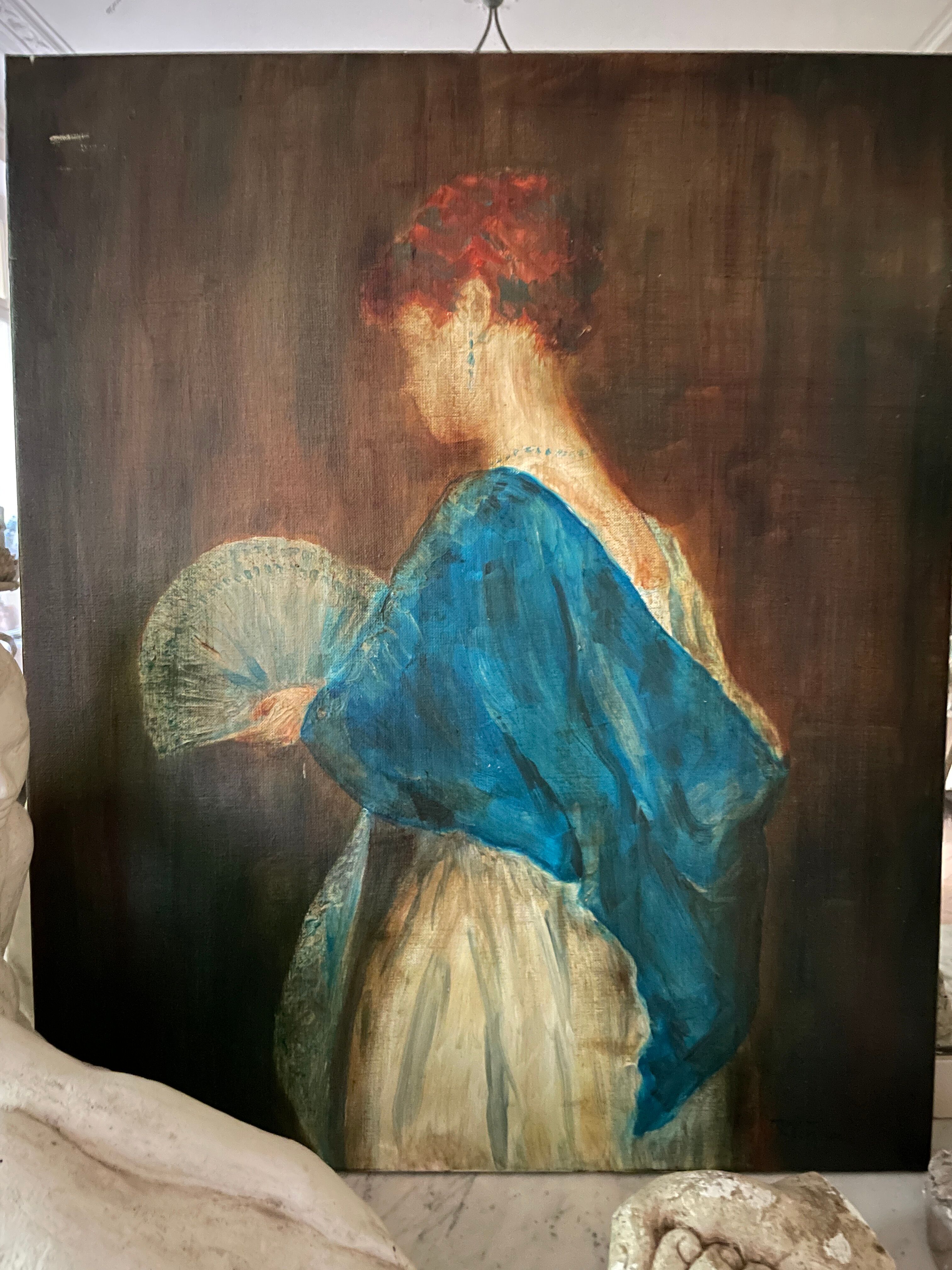 Oil on canvas portrait of a woman