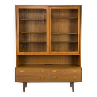 Teak Highboard with Glass Doors by Carlo Jensen for Hundevad & Co, 1960s