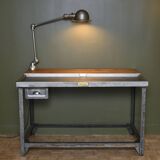 Modified industrial post office desk + Jieldé lamp
