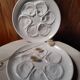 5 white oyster plates, St Amand faiencerie - vintage