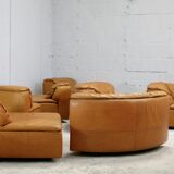 Leather modular sofa, 7 elements, 70s