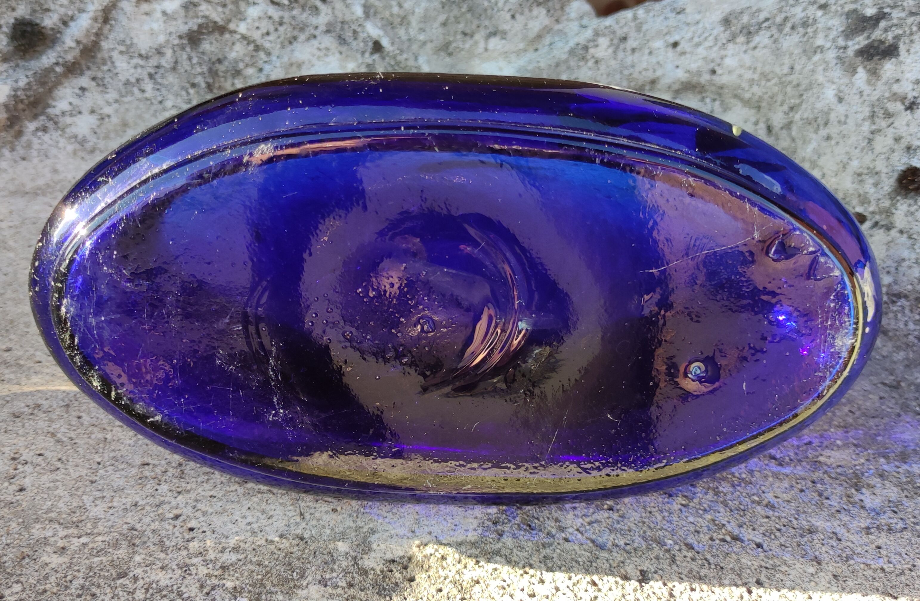 Old planter enamelled floral decoration