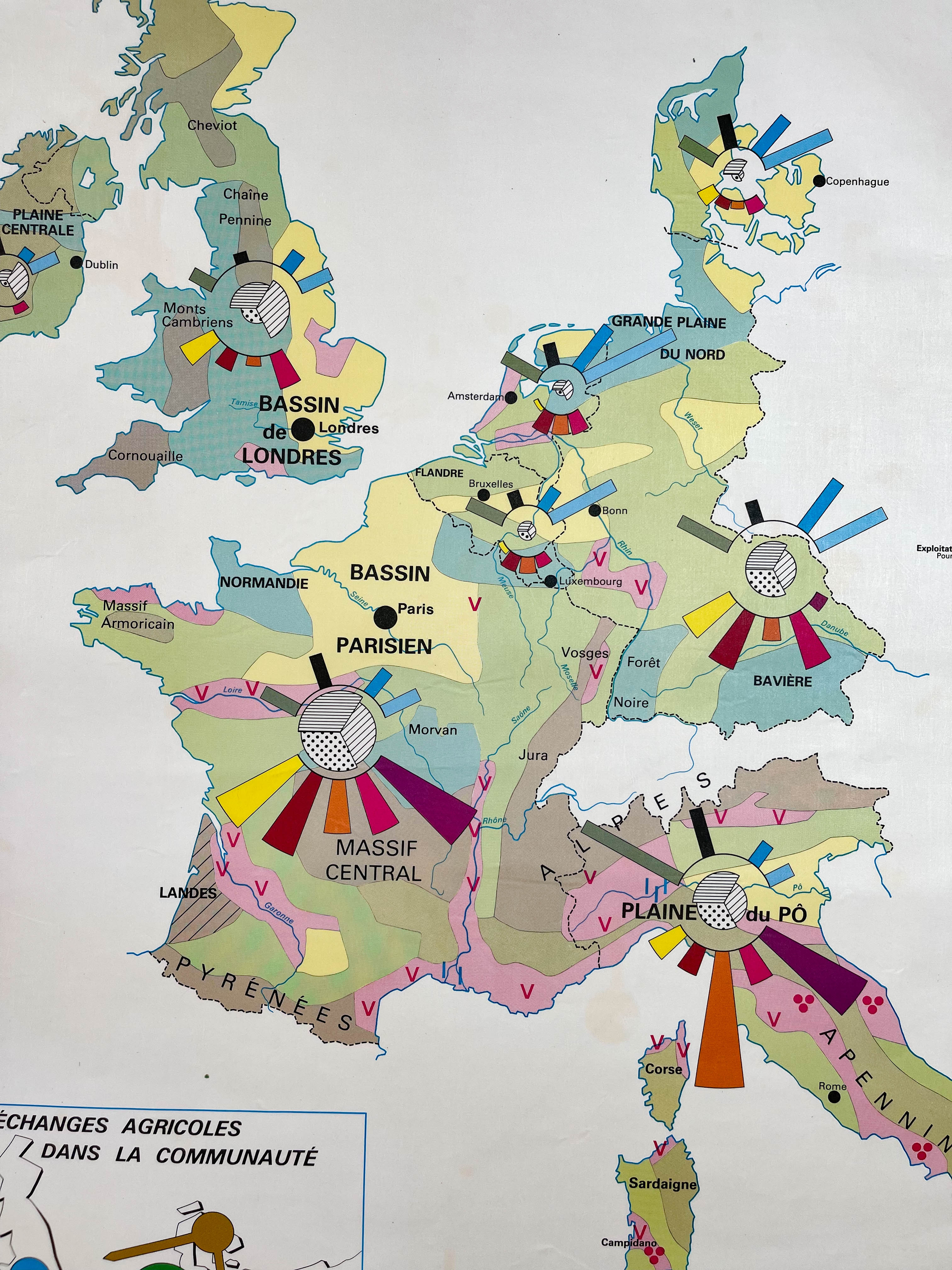 Vintage school map: agriculture in the EEC / industrial economy, mid-year 1979
