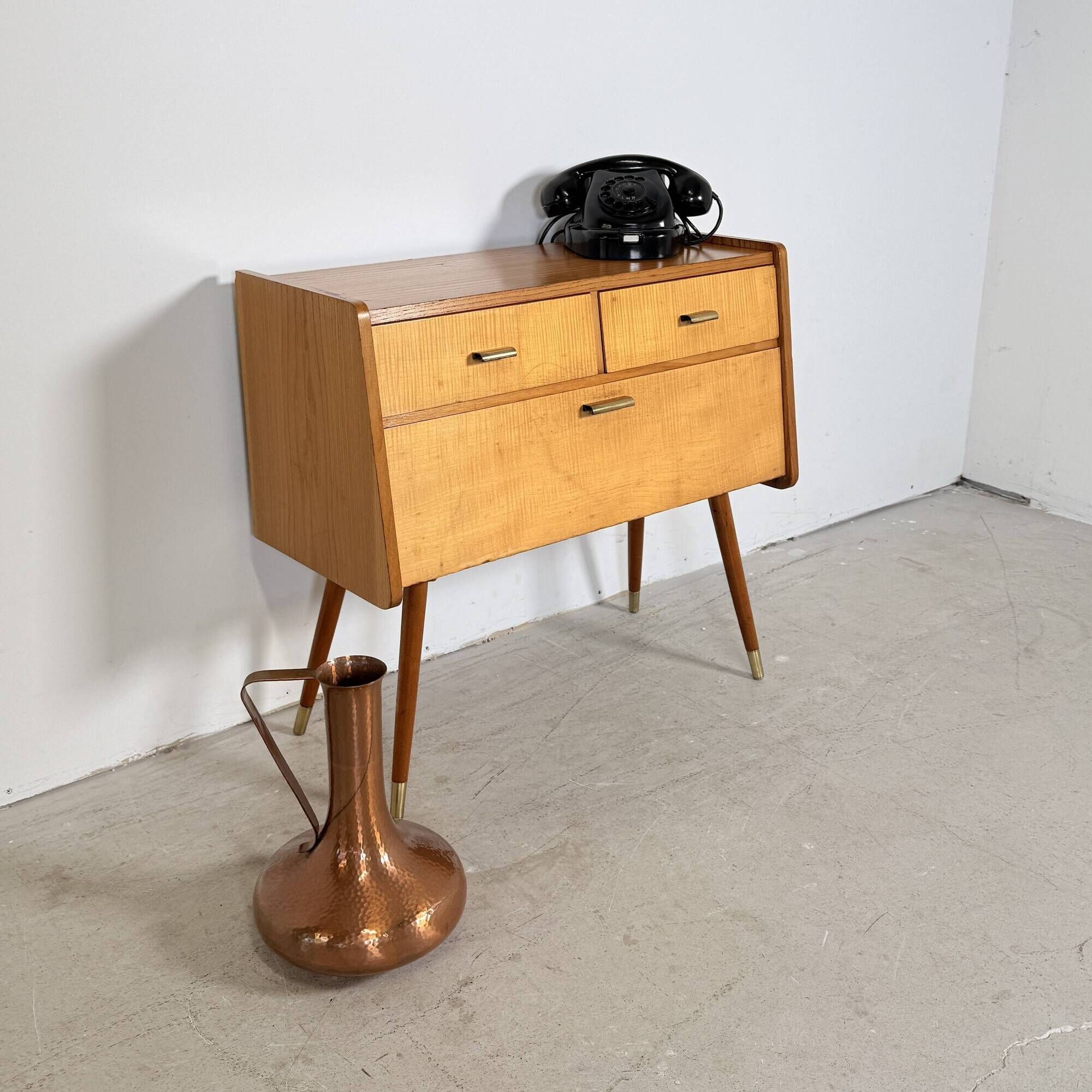 Mid-Century Modern Telephone Bench / Small Sideboard