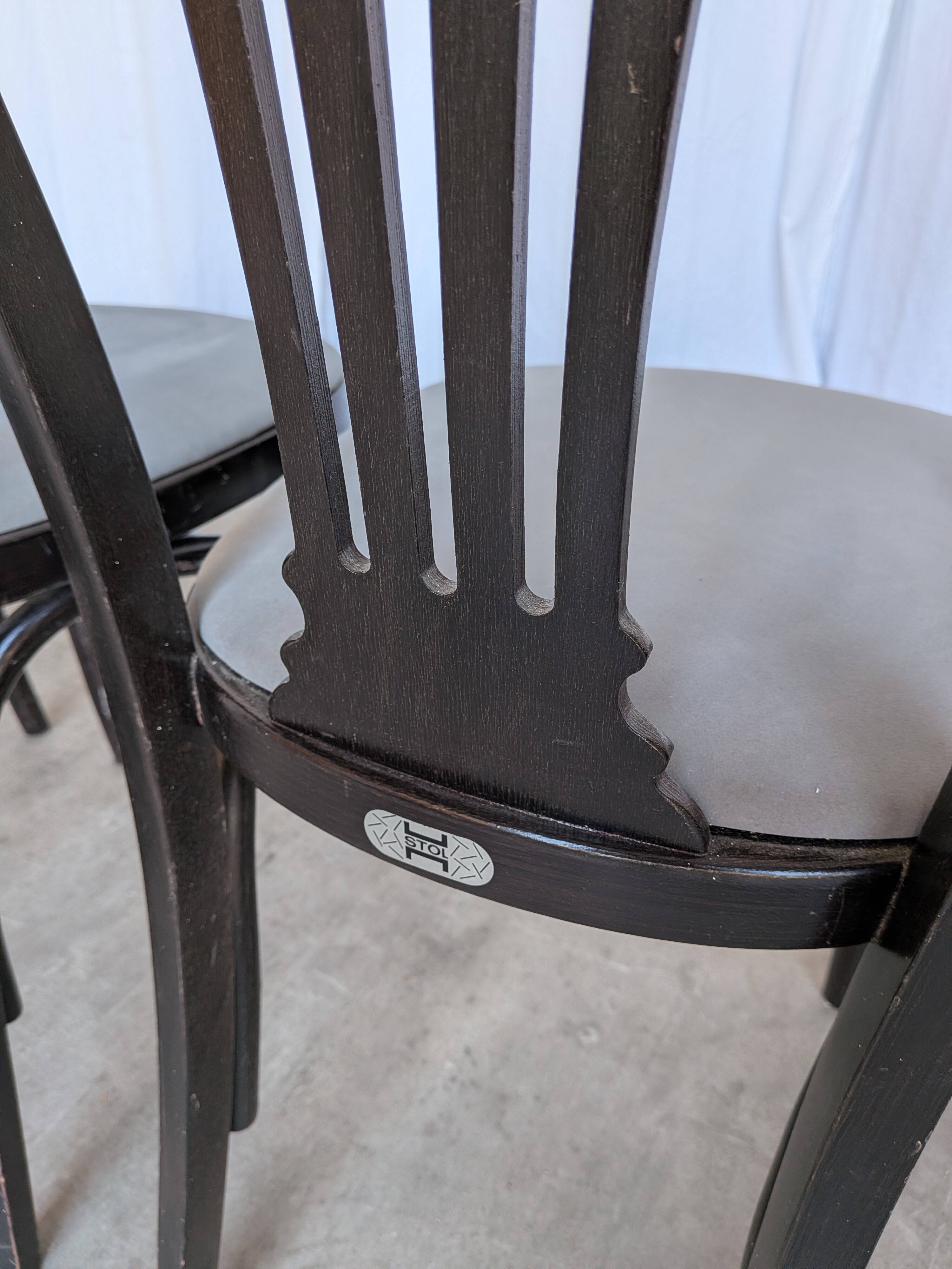 Chaises de salle à manger STOL Kamnik vintage : ensemble de 4 des années 1970, style moderne du milieu du siècle.