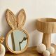 Minimalist raffia bedside table lamp