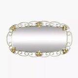 Miroir ovale années 50 en laiton - 38x69cm