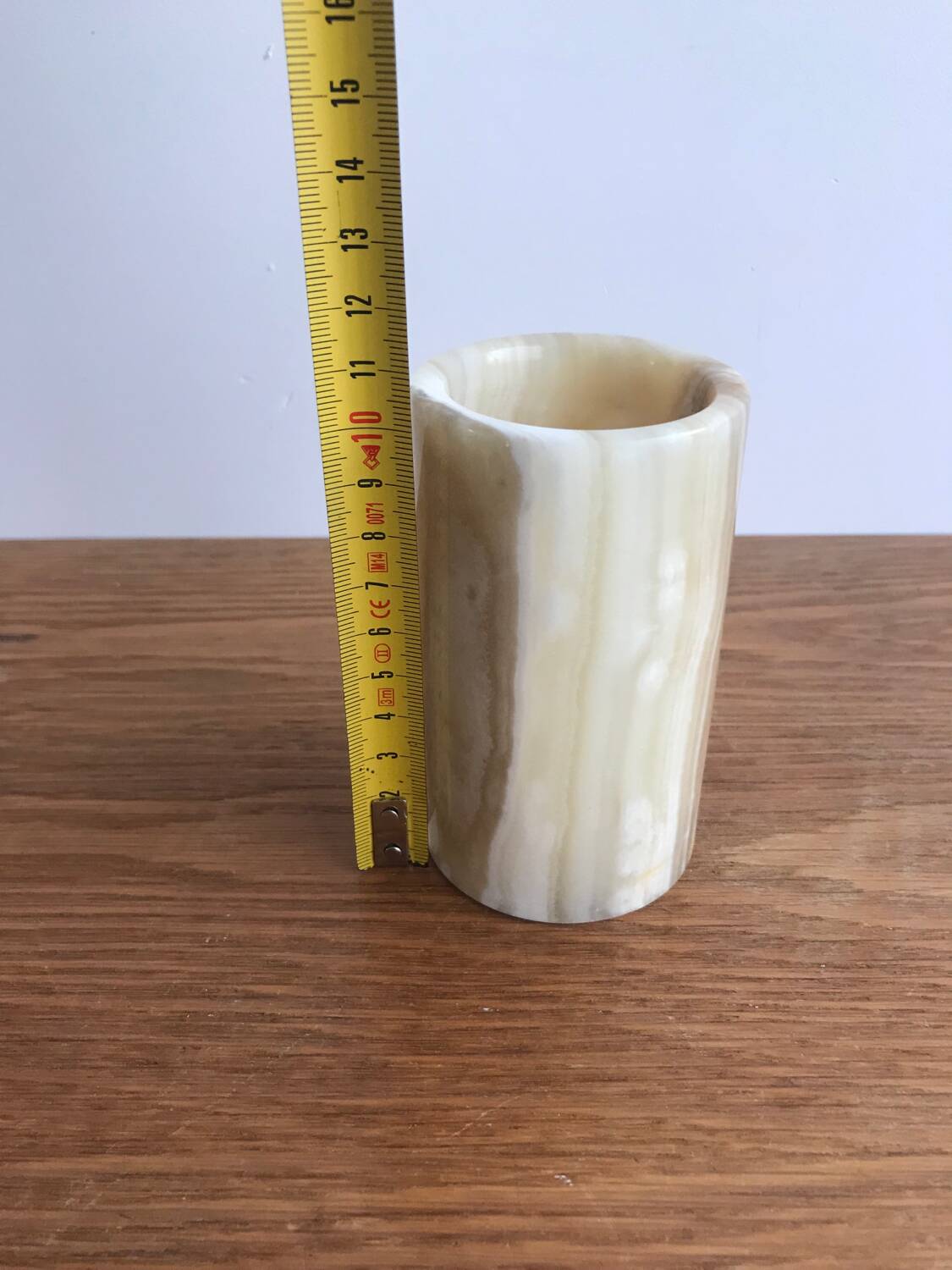 Small vintage onyx vase or candle holder