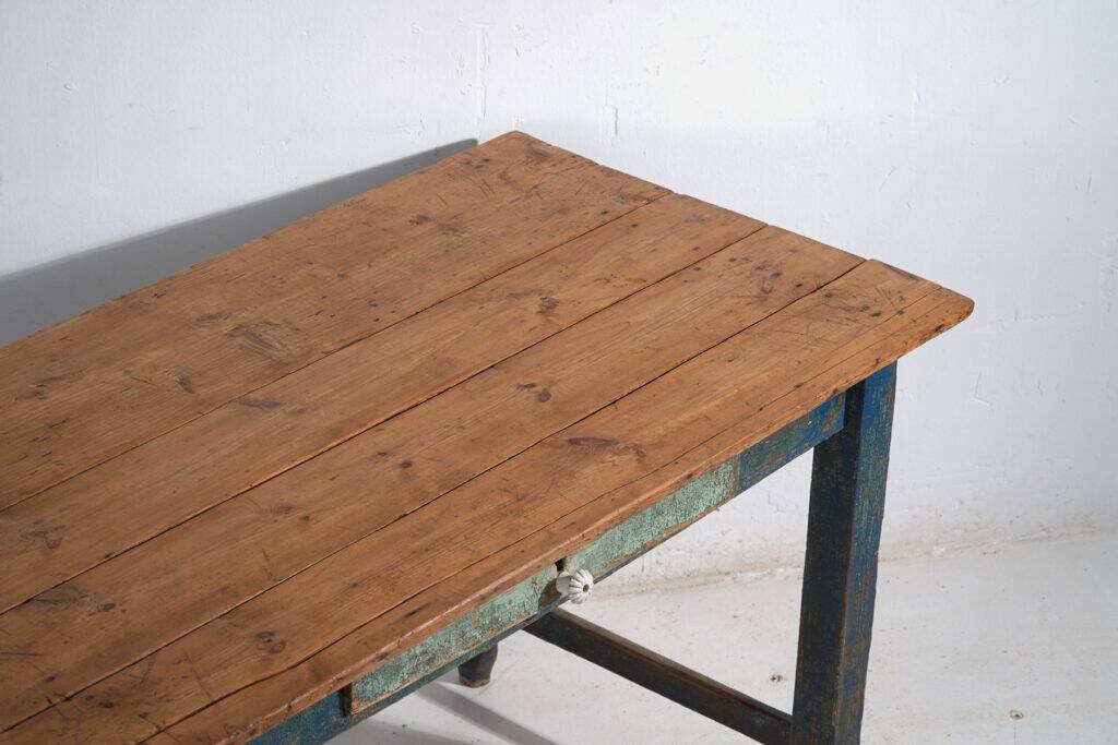 Rustic pine work table – Central Europe, circa 1900