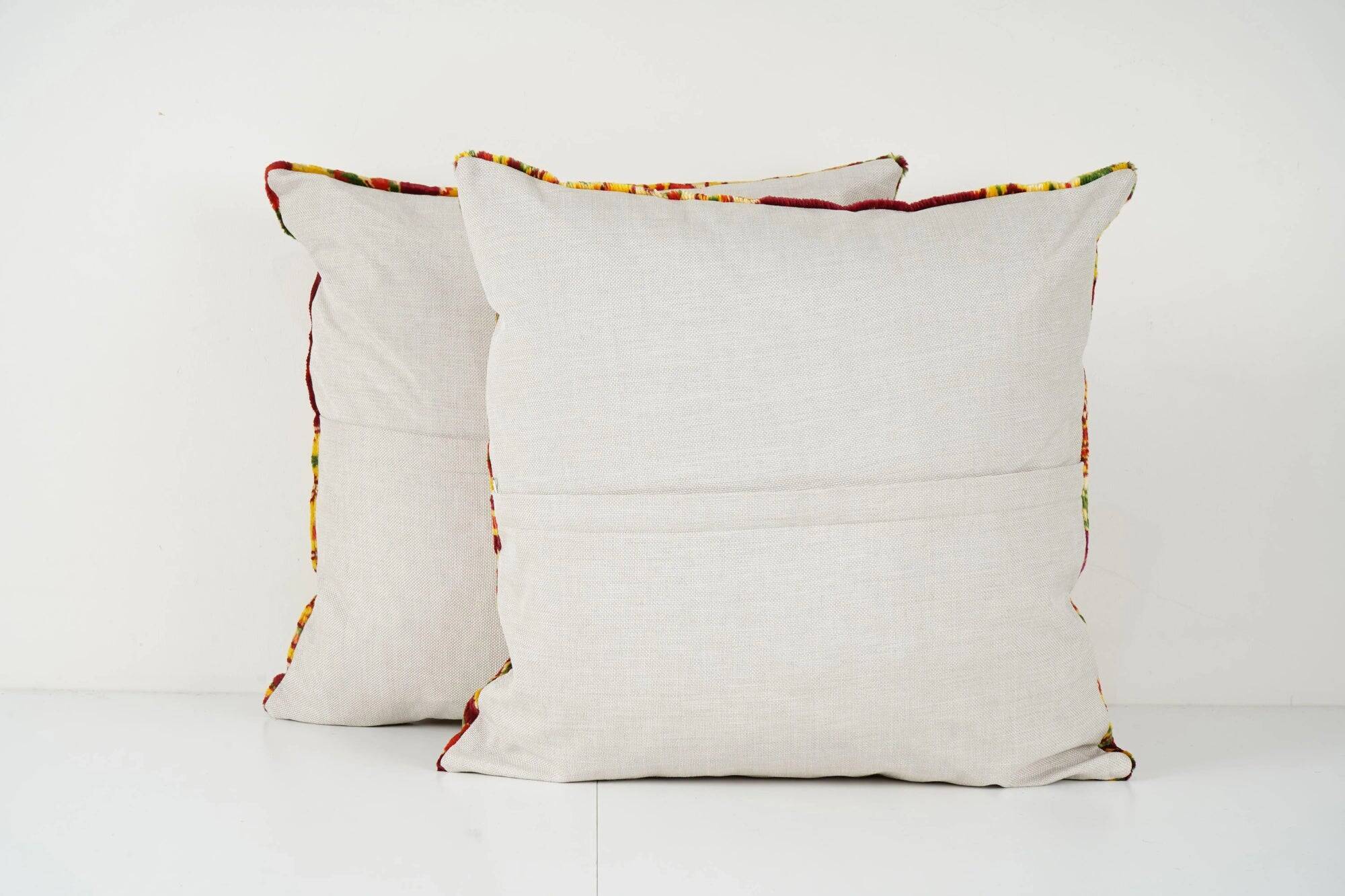 Set of 2 vintage velvet cushion covers 51x51 cm