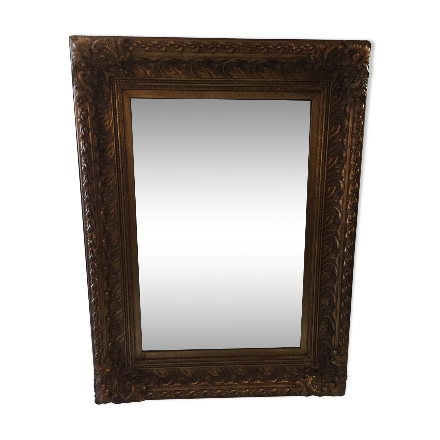 Miroir en bois doré 125 x 95 cm