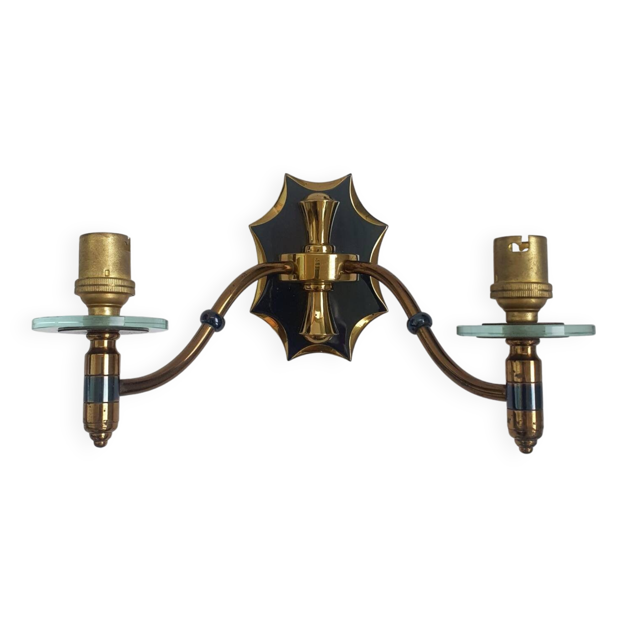 Antique black and gold wall sconce