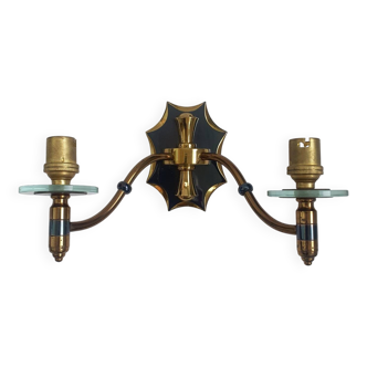 Antique black and gold wall sconce