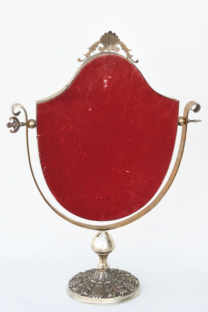 Psyché de table en métal argenté  40x55cm