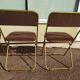 Lot de 4 chaise lafuma pliante damier marron doré