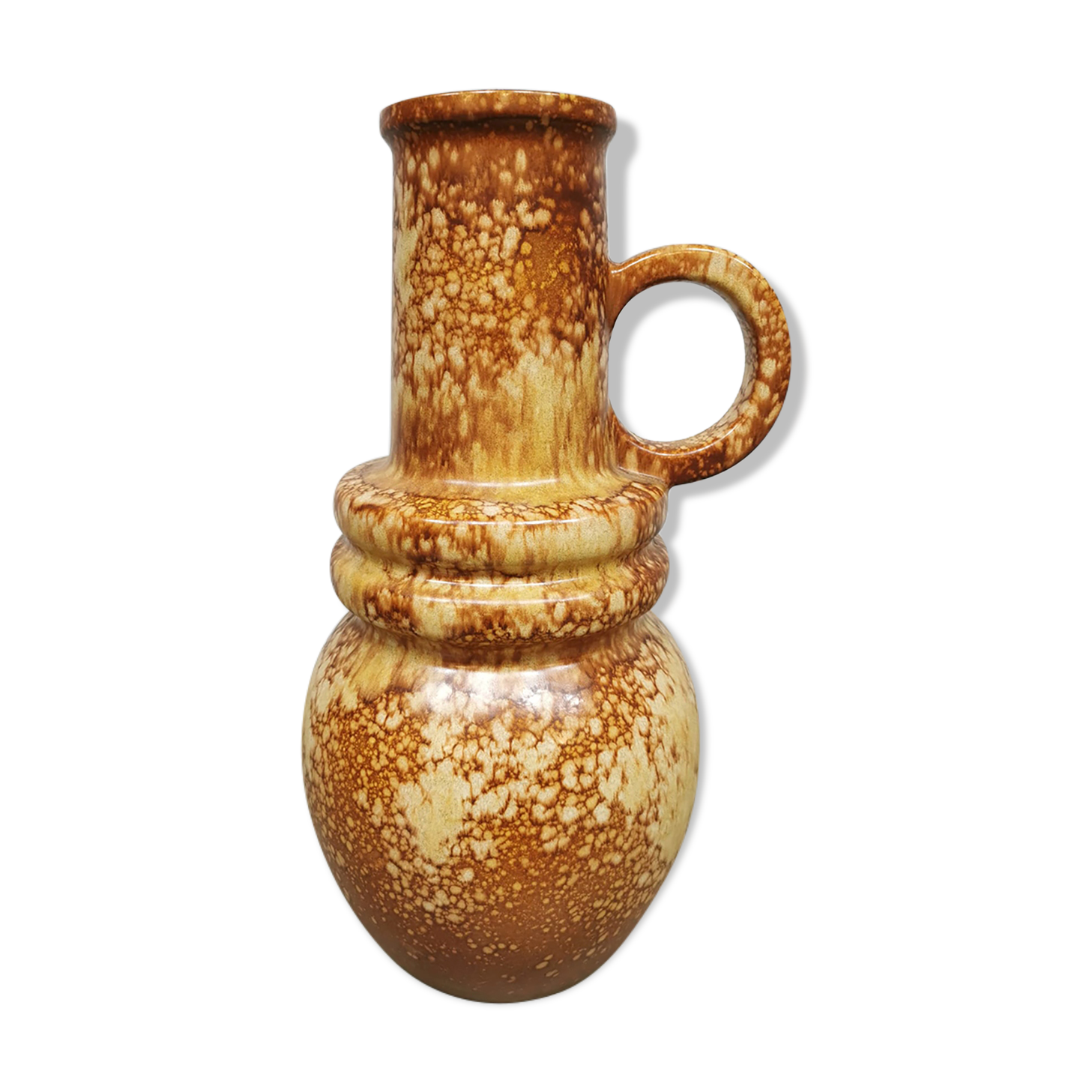 Vintage XL ceramic vase West Germany ‘Earth tones’