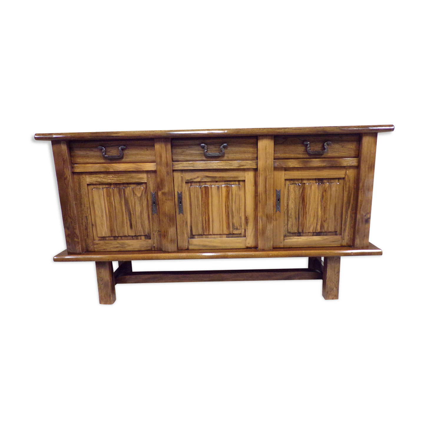 A brutalist elm buffet