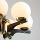 Mid-Century Modern Italian Brass and Opaline Chandelier