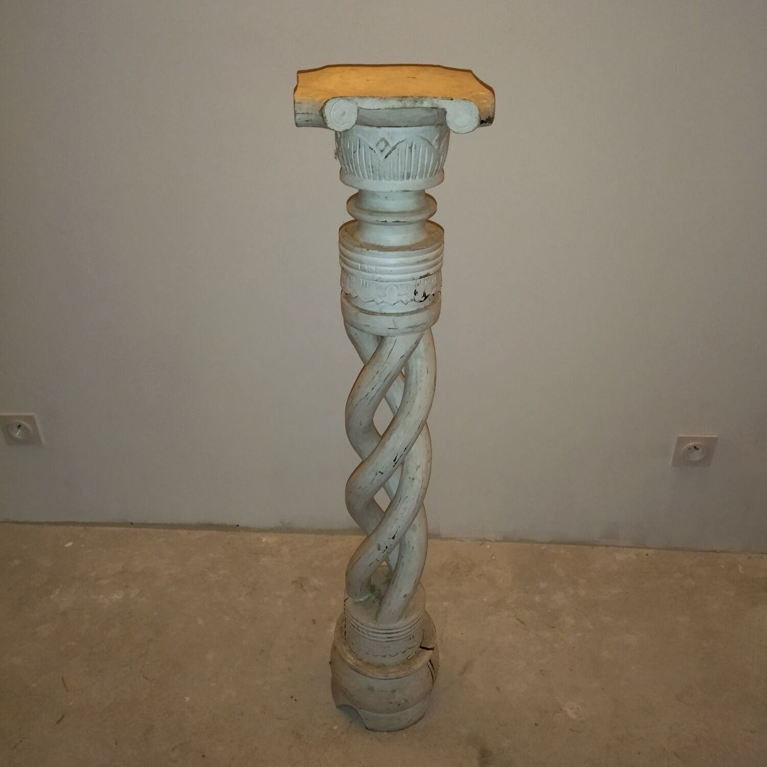 Carved wooden column