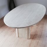 Table ovale vintage travertin