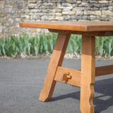 Table de ferme ancienne en bois, table bois, table de salle à manger, brutaliste, chalet, campagne,