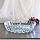 Serving dish called "beggar" with 3 compartments cut glass