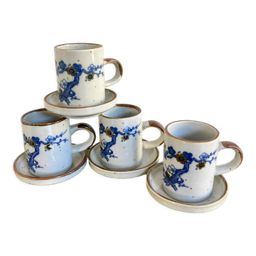 4 tasses à café en grès