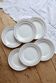6 vintage dessert plates Céranord Saint-Amand red blue yellow stripes