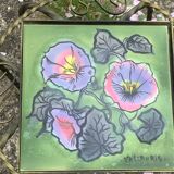 Plant stand, table, in wrought iron and vintage Vallauris ceramic