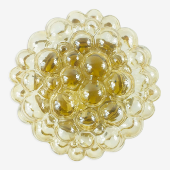 Amber Bubble Glass Flush Mount/Ceiling Light by Helena Tynell for Limburg, Germany, 1960s
