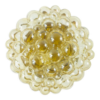 Amber Bubble Glass Flush Mount/Ceiling Light by Helena Tynell for Limburg, Germany, 1960s