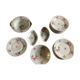 22 flat plates Limoges porcelain, flowers