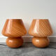 Pair of blown glass bedside lamps, Murano style, 1980s