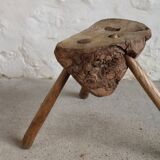 brutalist tripod stool