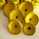 6 spice jars yellow and black enamelled sheet metal, fireplace pot