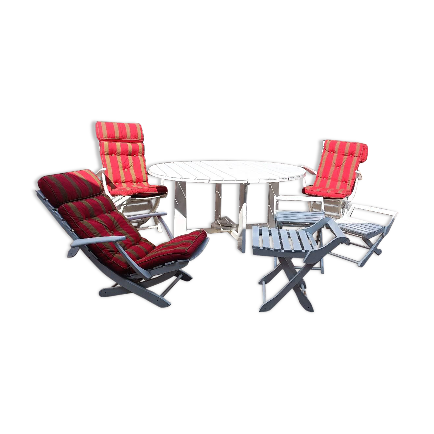 Vintage "triconfort" garden pool lounge