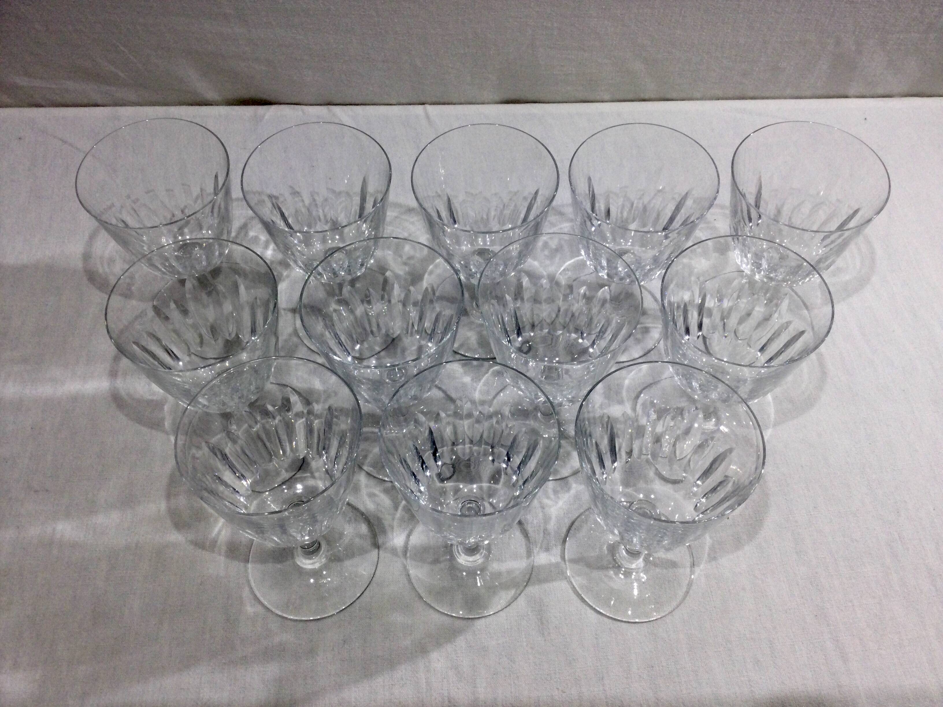 Baccarat – 12 white wine glasses in Baccarat Crystal Casino Model
