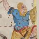 La Roche Laffitte (Born in 1943) - Watercolour drawing on silk - Unicorn