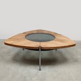 Scandinavian glass and wood coffee table Denmark