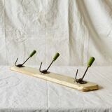 Vintage wooden wall coat rack - 3 hooks