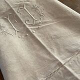 Old embroidered sheet, monogram F J