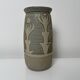 Vase en céramique gres signature a identifier décor abstrait vintage